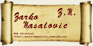 Žarko Masalović vizit kartica